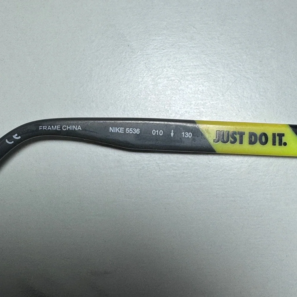 Nike 5536 Black Volt Yellow Rectangular Eyeglasses Frames 48 15 130 Just Do It